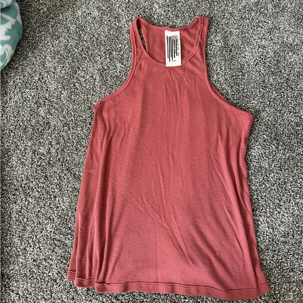 Free People red/orange flowy racerback tank